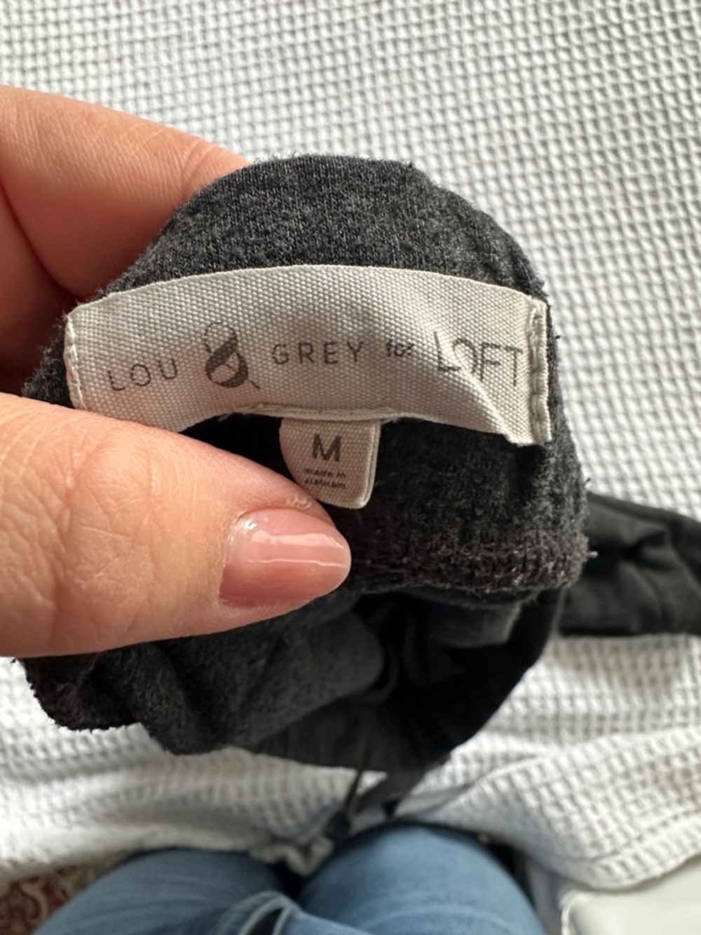 Lou & Grey Lounge Set Medium Charcoal Soft Knit Top Joggers Cozy Matching Set - Picture 8 of 10